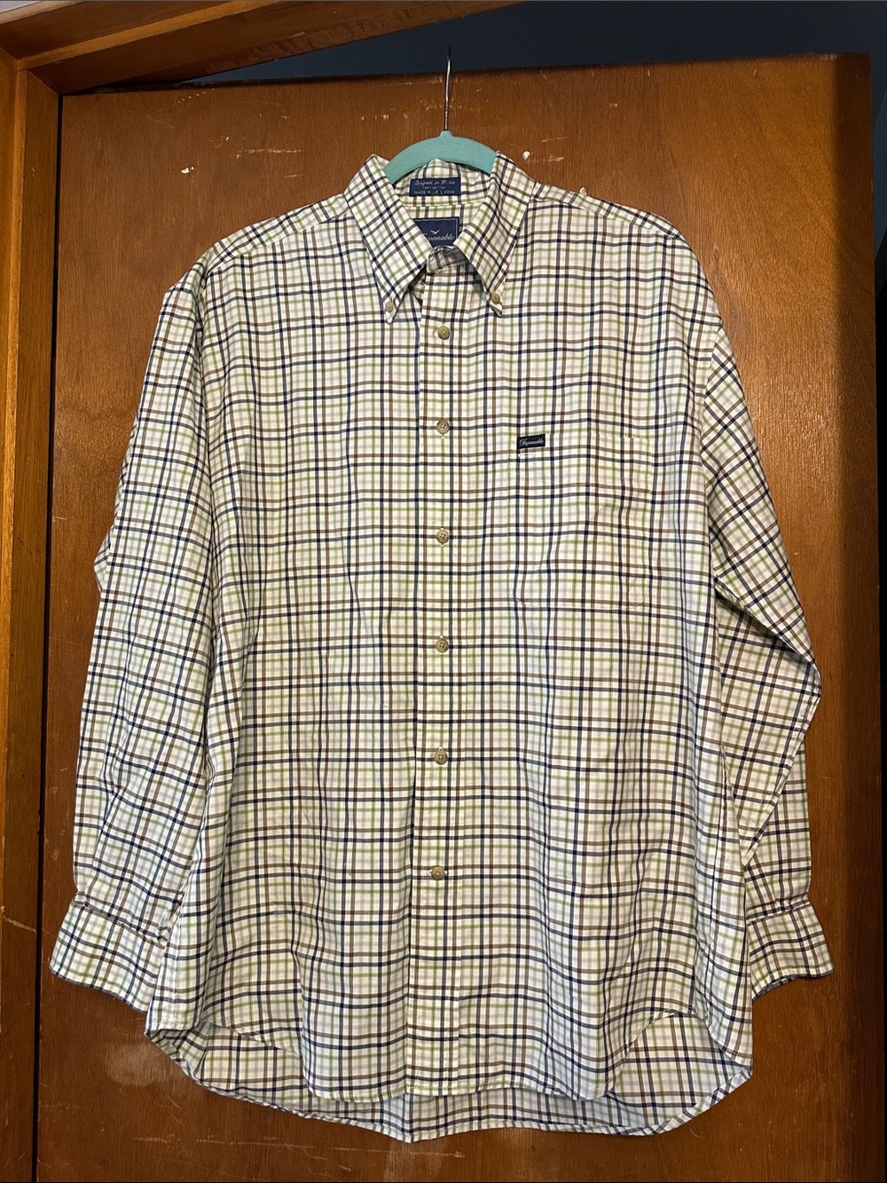 Faconnable Men's Plaid Button-Down Shirt Size L